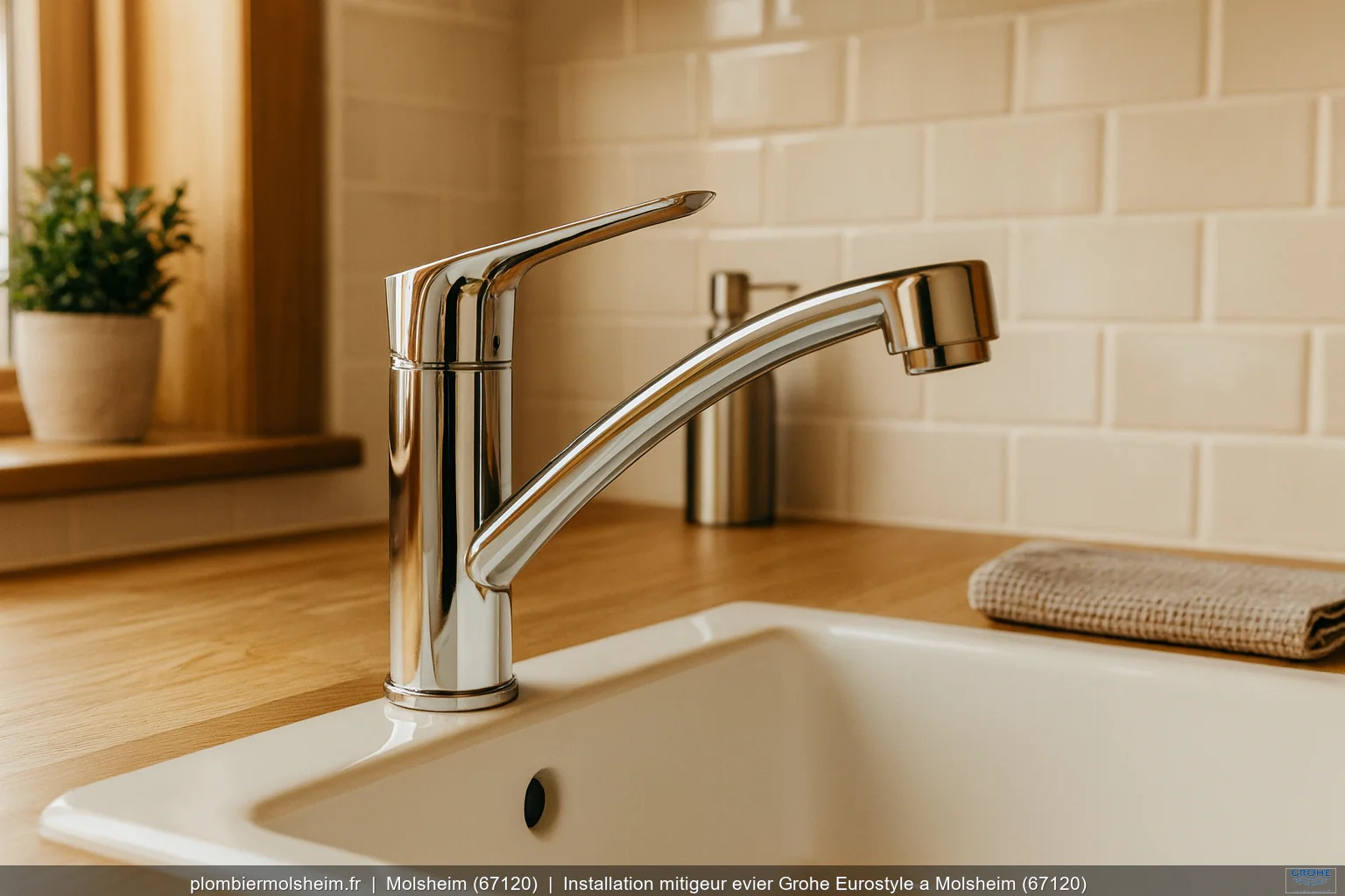 Installation mitigeur evier Grohe Eurostyle a Molsheim (67120)