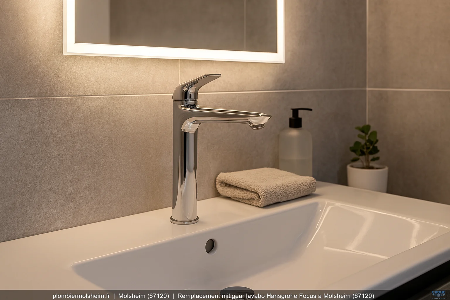 Remplacement mitigeur lavabo Hansgrohe Focus a Molsheim (67120)
