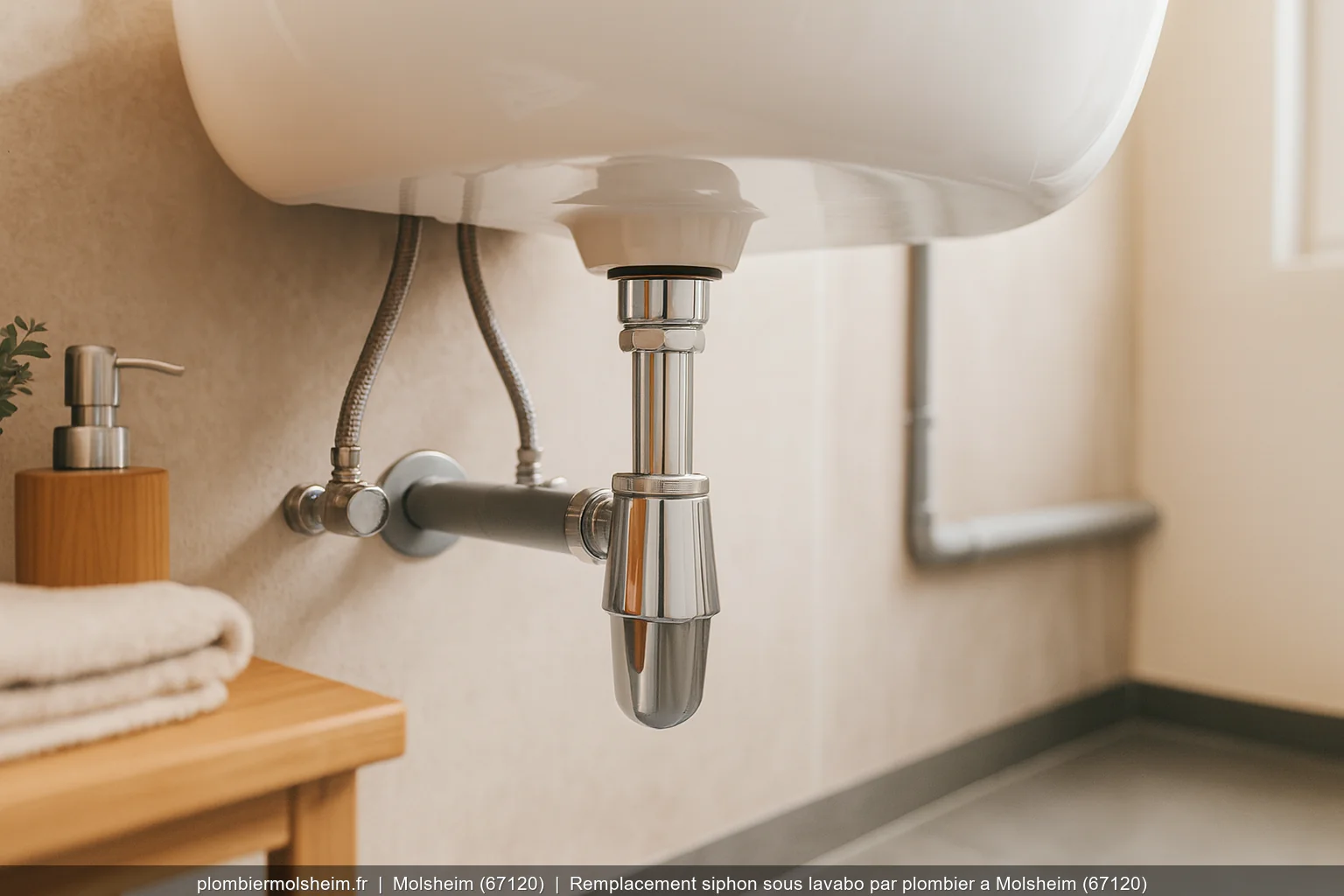 Remplacement siphon sous lavabo par plombier a Molsheim (67120)